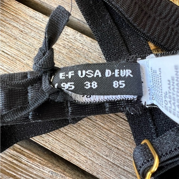 Valery Prestige Collection Luxury Gold Triangle Bra 38B Tulle Leavers Lace NWT - Picture 14 of 16